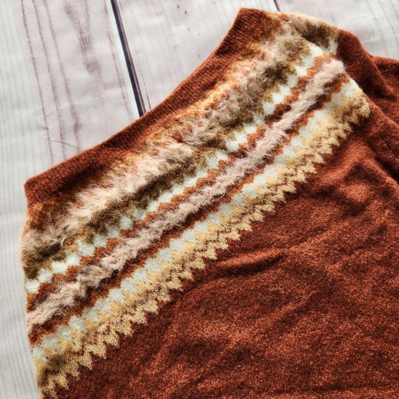 NWT Anthropologie "Vittoria Fair Isle" One Shoulder Sweater Wool Alpaca Blend XL - Picture 5 of 12